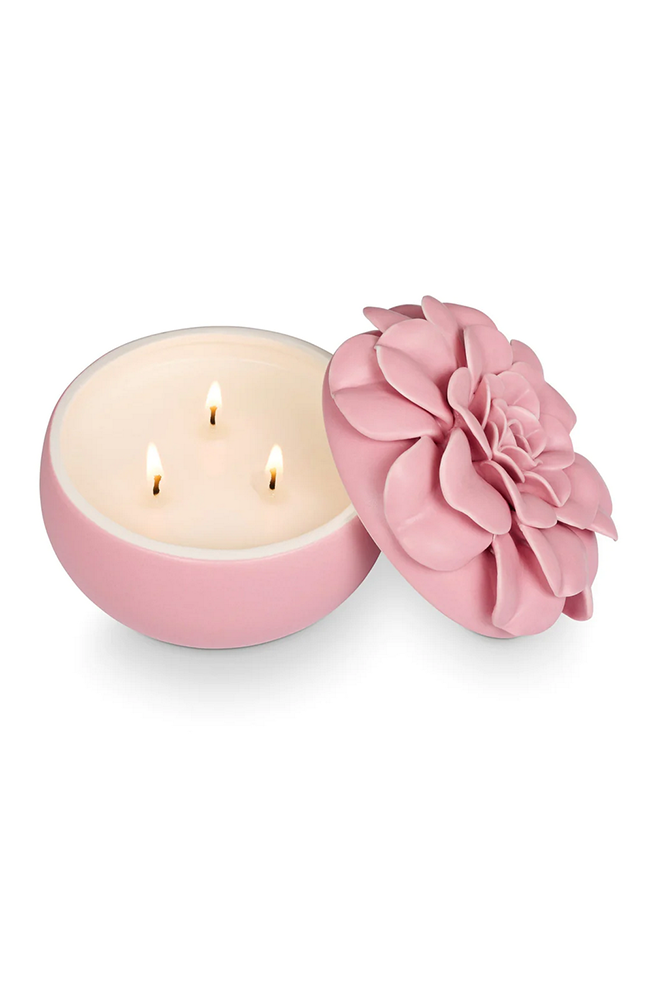 Pink Pepper Fruit Ceramic Flower Candle