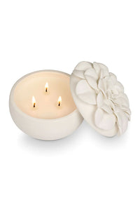 Citrus Crush Ceramic Flower Candle