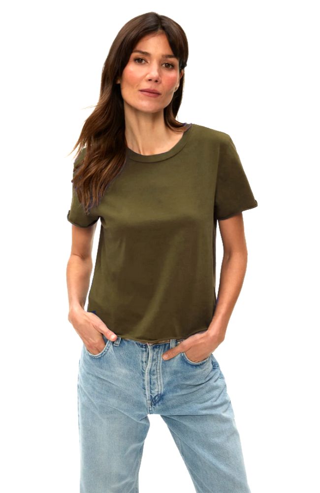 Jackie Raw Edge Crewneck Tee