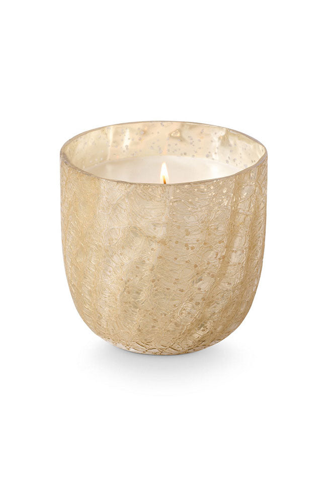 Winter White Large Boxed Crackle Glass Candle