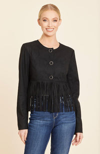 Faux Suede Fringe Jacket