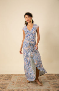 Brynn V Neck Shirred Maxi