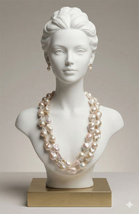 2 Strand White Baroque Pearl Necklace