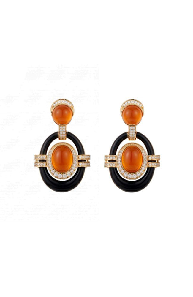 Machu Picchu Earrings Coral Black