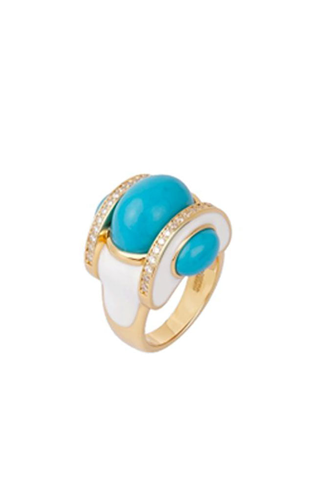 Sacred Fire Ring Turquoise Sz7
