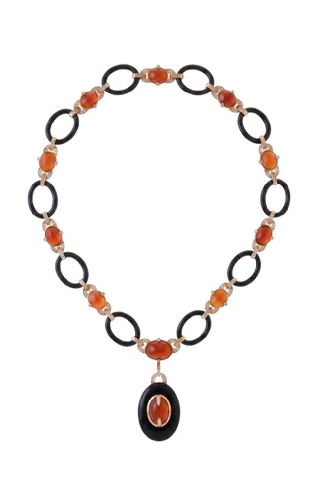 Sacred Fire Necklace Coral Black