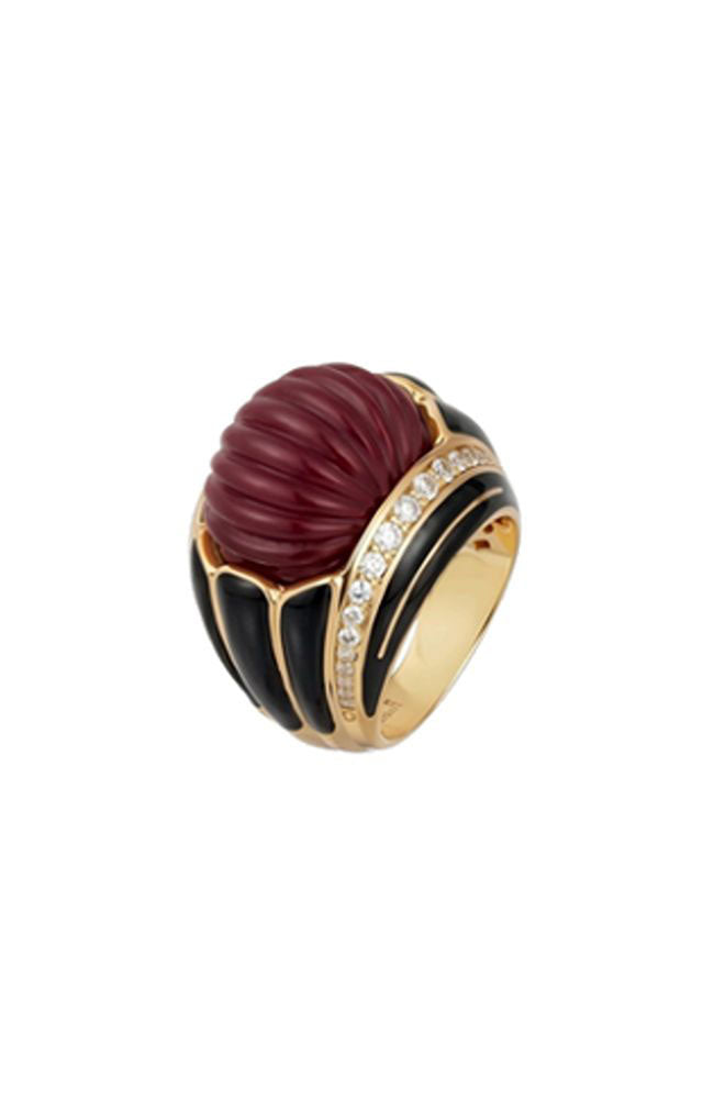 Empress Ring Black Burgandy Size 7