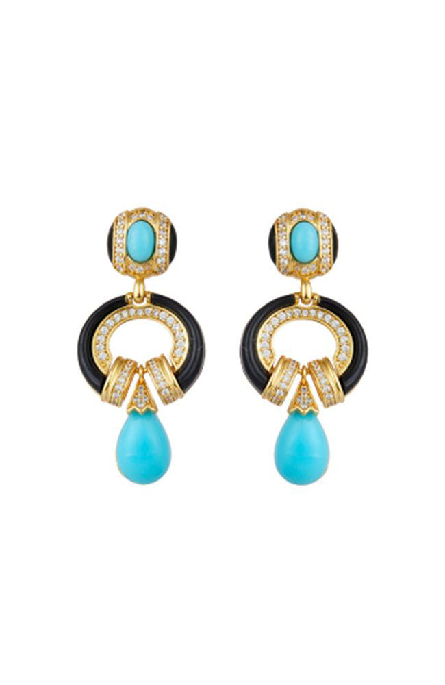 Royal Treasure Earrings Turquoise,Black
