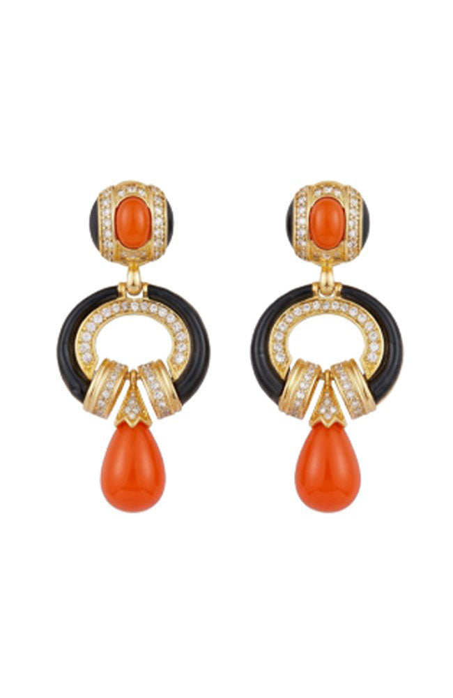 Royal Treasure Earring Black Orange