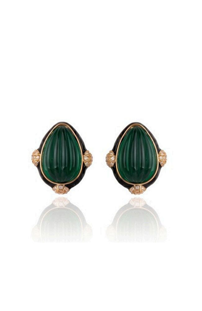 Quilla Earrings Green Black