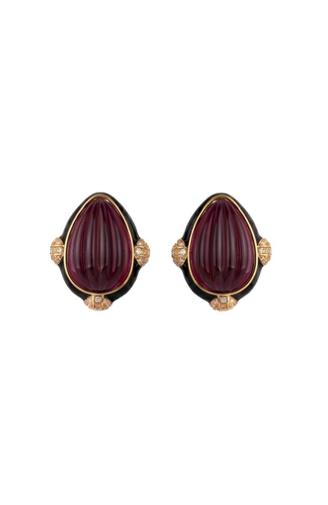 Quilla Earrings Black Burgandy