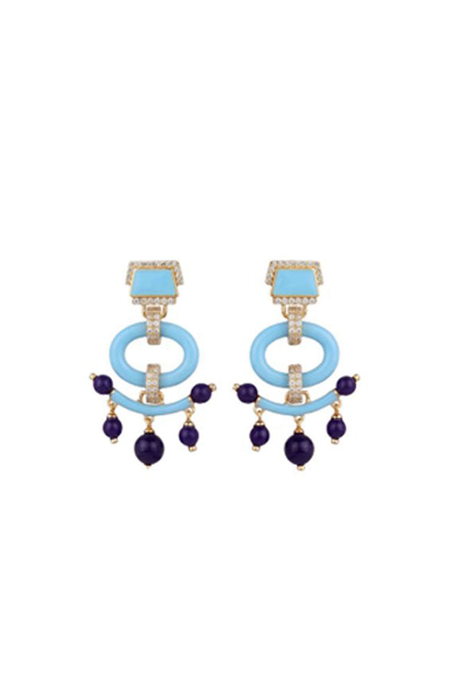 Empress Earrings Turquoise, Amethyst