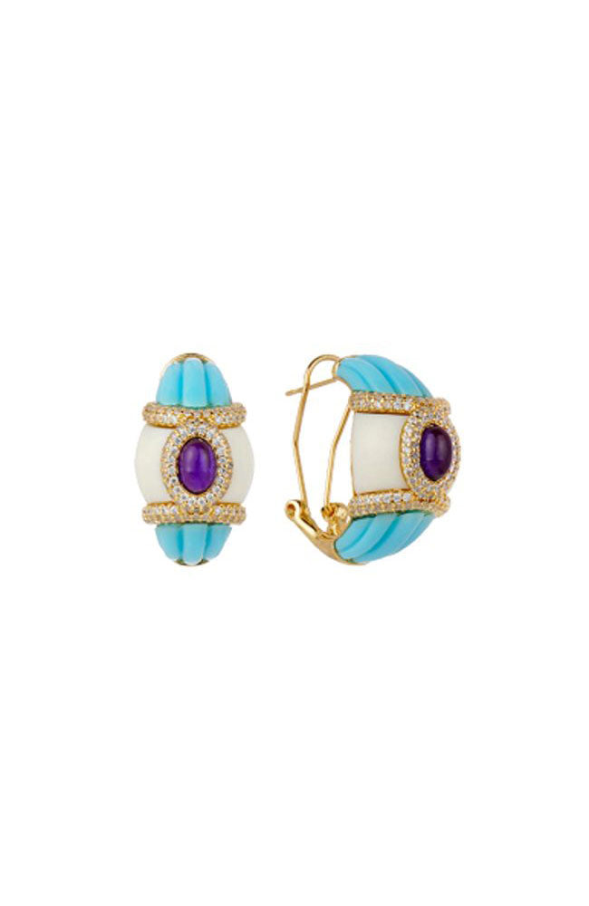 Condor Earrings Turquoise, Amethyst