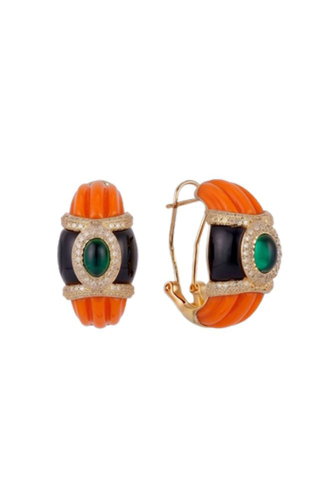 Condor Earrings Coral Green
