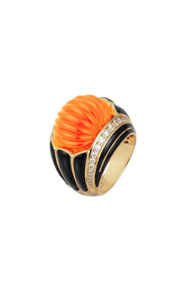 Empress Ring Coral Black Size 8
