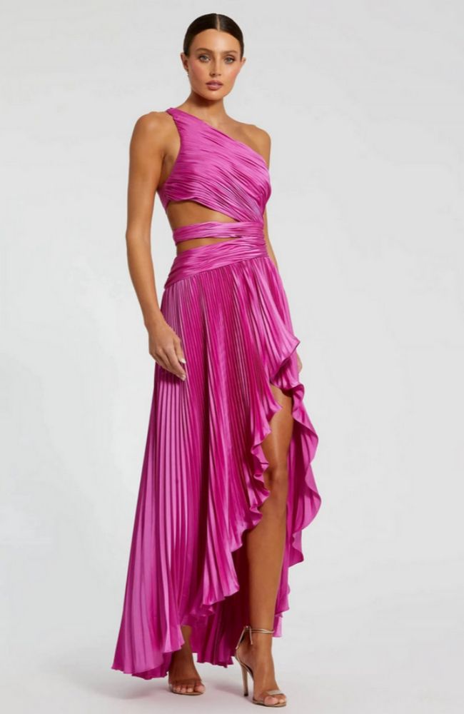 1 Shoulder Pleated Gown