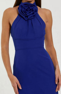 Flower Halter Neck Column Gown