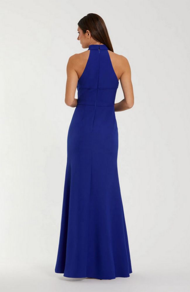 Flower Halter Neck Column Gown