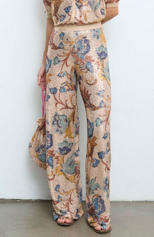 Sequins Beige Pants