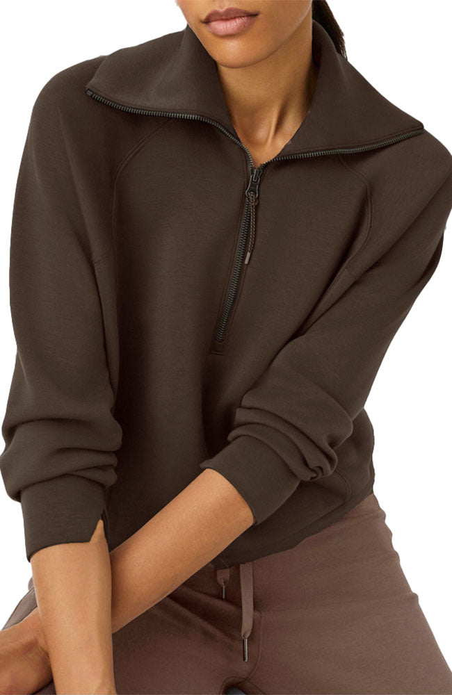 AE Half Zip in Truffle Brown