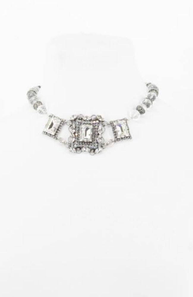 3 Sq Pendants Silver Necklace