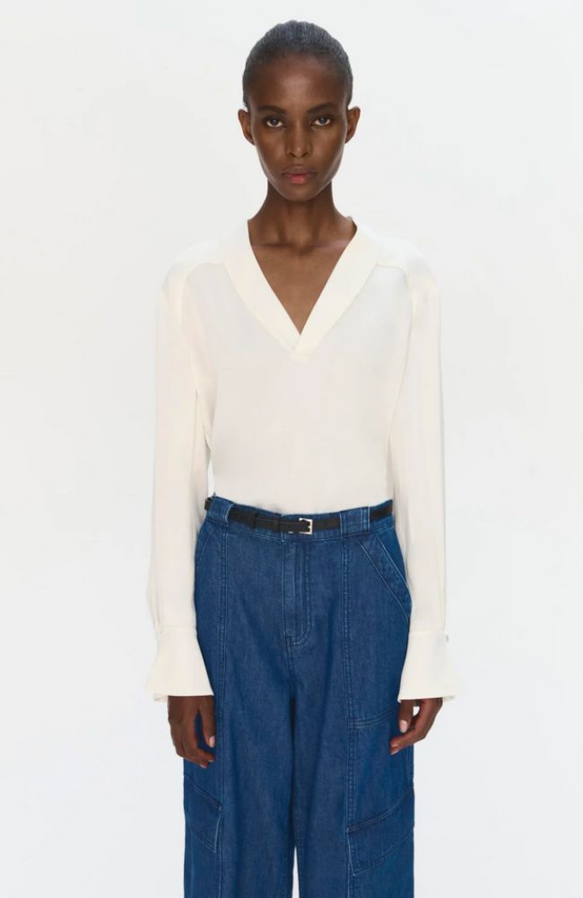 Maisey LS V Neck Blouse