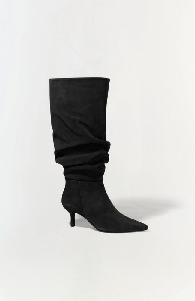 Jordi Suede Slouch Boot in Black