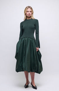 Kenlie LS Mock Neck Midi Dress