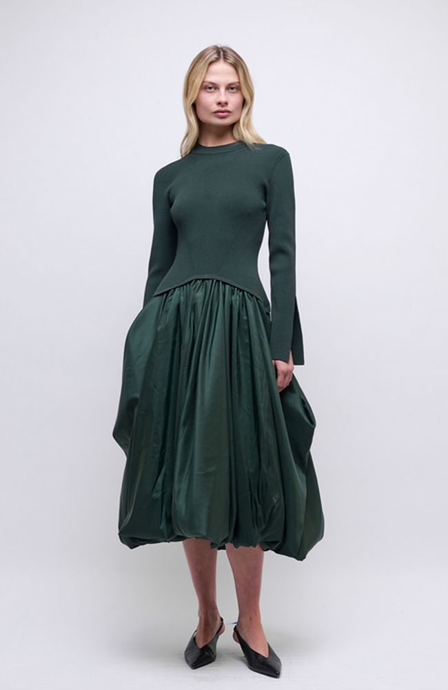 Kenlie LS Mock Neck Midi Dress