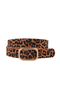 Leopard Belt Rectangular Buckle