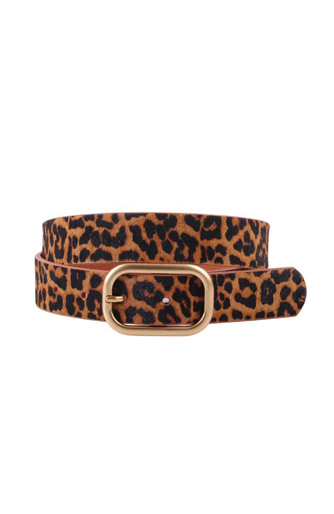 Leopard Belt Rectangular Buckle