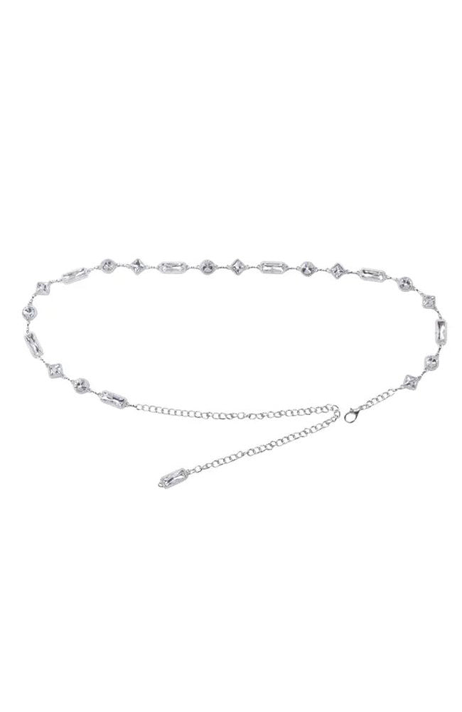 Silver Gem Stone Chain Belt