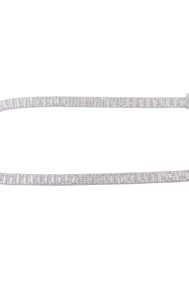 Rhinestone Belt w/Squares Silver