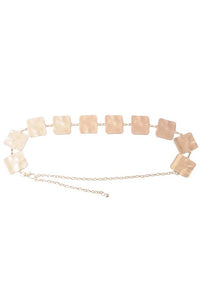 Hammered Gold Square Chain Belt