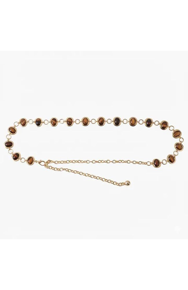 Espresso Gold Earthstone Chain Belt