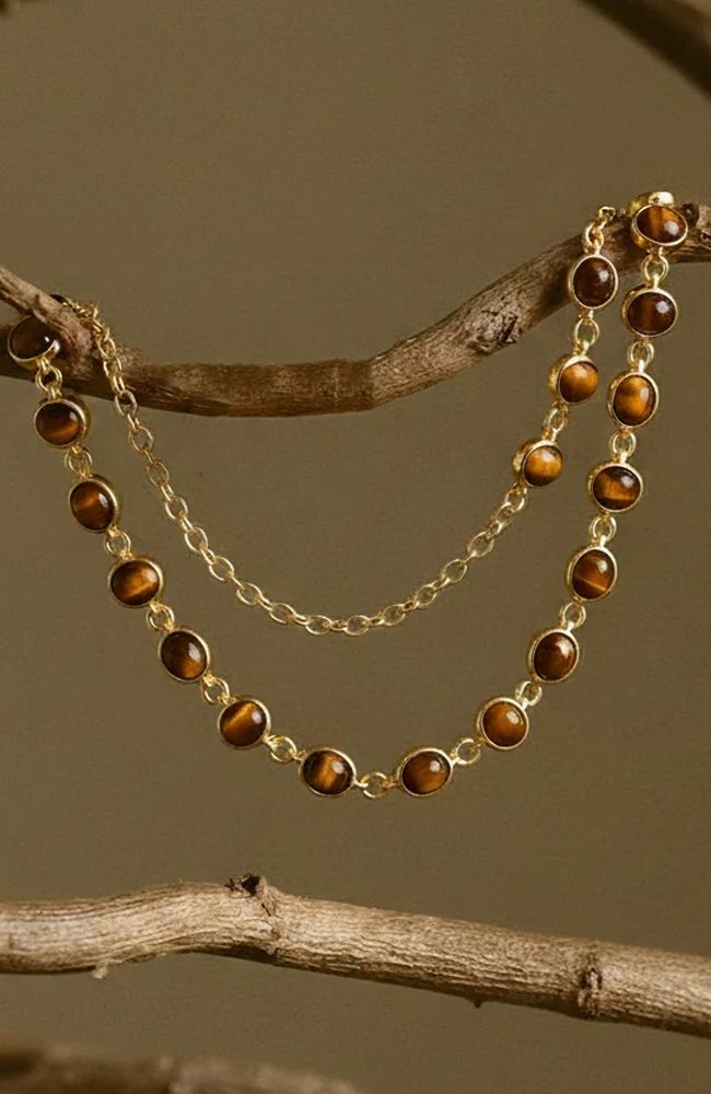 Espresso Gold Earthstone Chain Belt