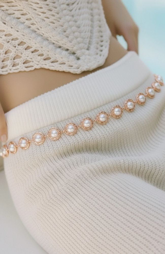 Princess Pearl Gold Chain Belt