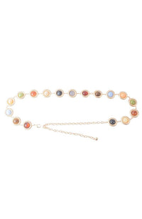 Candy Crystal Multicolor Gold Chain Belt