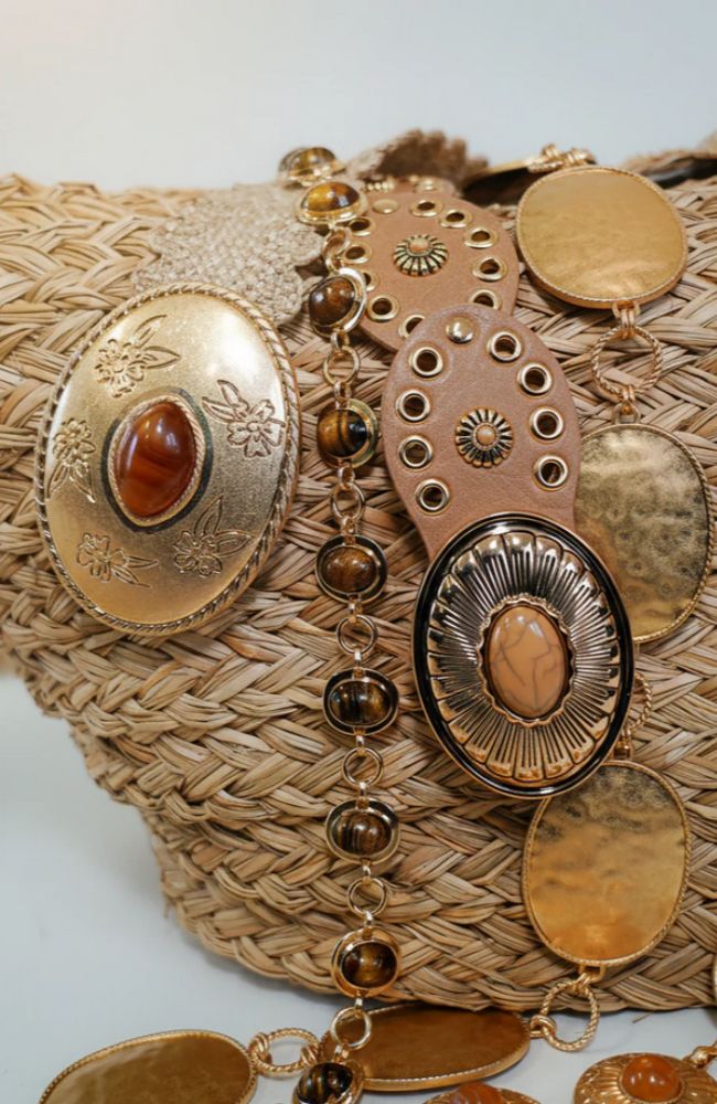Western Ovular Disc Belt Taupe