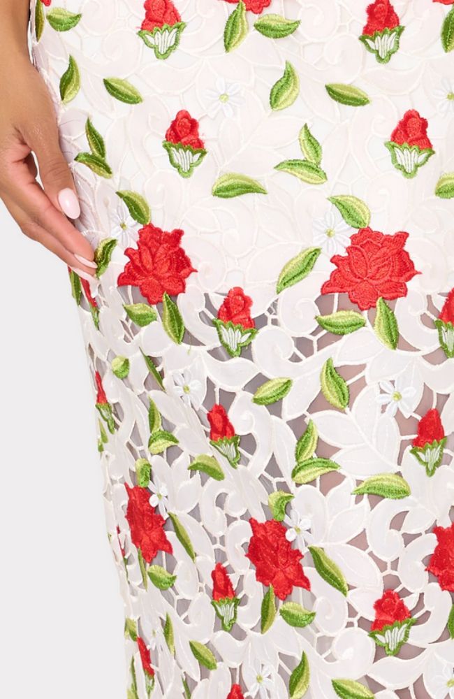 Kait Rose Embroidered Lace Dress