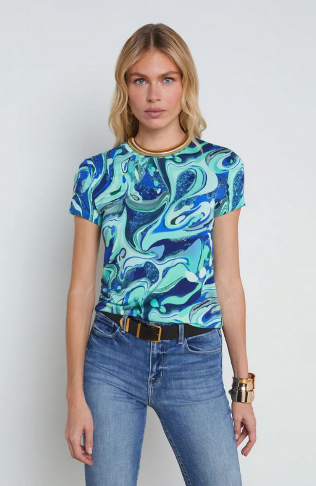 Ressi SS Crew Mint Tiedye