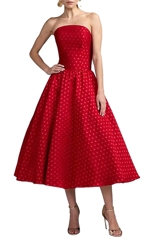 Dropwaist Polka Dot Midi Dress