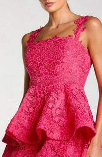 Lace Square Neck Midi Dress