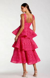 Lace Square Neck Midi Dress