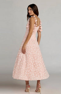 Floral Net A Line Midi Dress