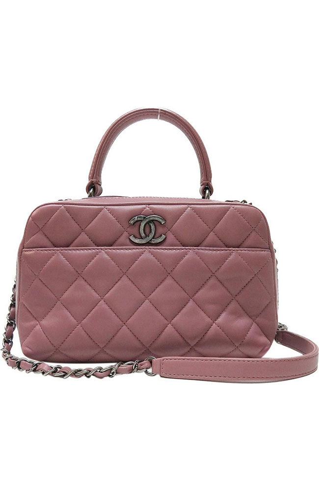 Chanel Purple Bowling Hand Bag