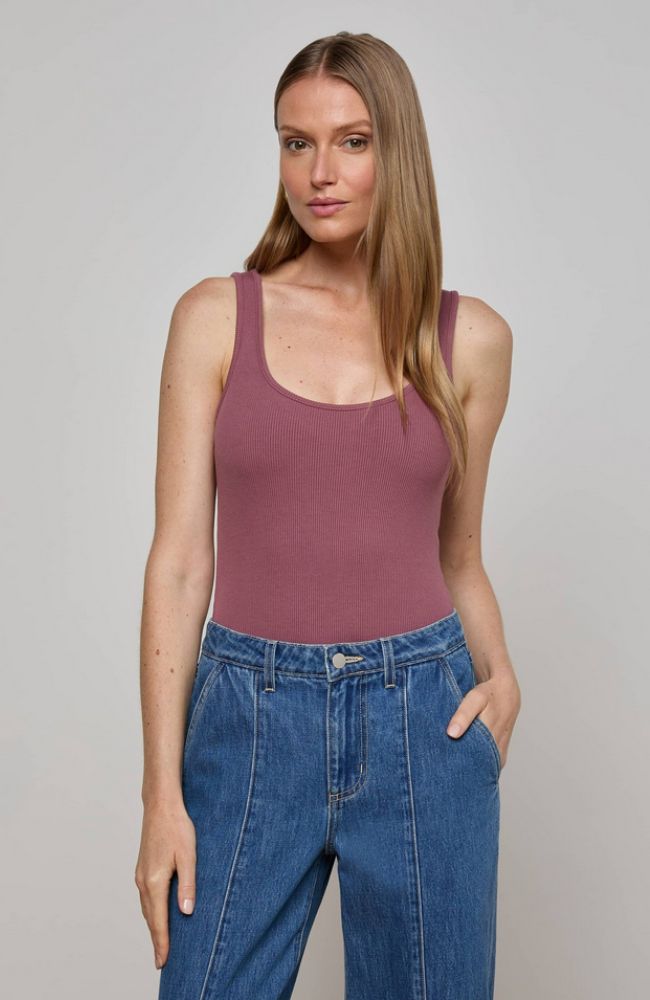 Nica Tank Bodysuit in Deep Mauve