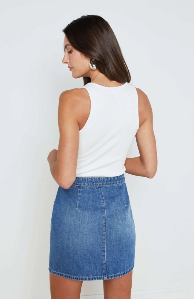 Adira Scoop Neck Tank in White