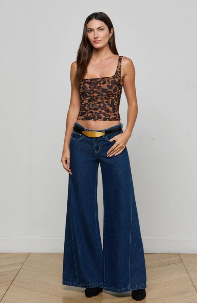 Rasha Shirred Tank in Leopard