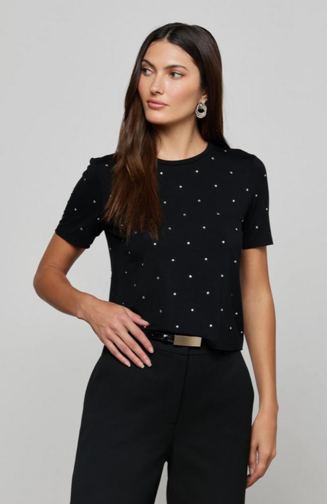 Stormy Short Sleeve Embroidered Crew Neck Tee